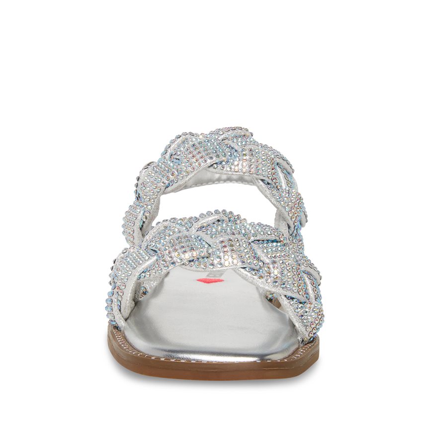 Silver Steve Madden Jnewbie Kids' Flat Sandals | PH 9584TQY